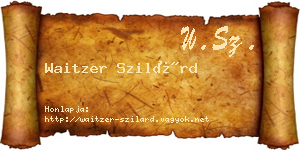Waitzer Szilárd névjegykártya